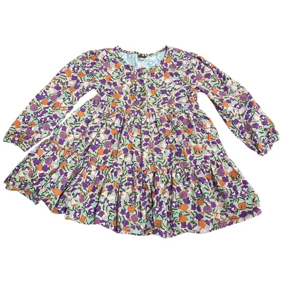 Tea Collection Other - Tea Collection Girls 4 Floral Corduroy Dress Fall Tiered Long Sleeve Cottagecore